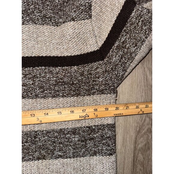 Silver Needle Striped Full-Zip Cardigan Sweater L - Picture 6 of 7